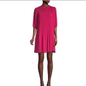 NANETTE Nanette Lepore Rib-Knit Ruffled Shift Dress